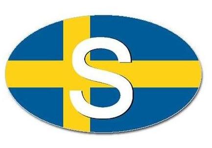 Swedish flag oval sticker